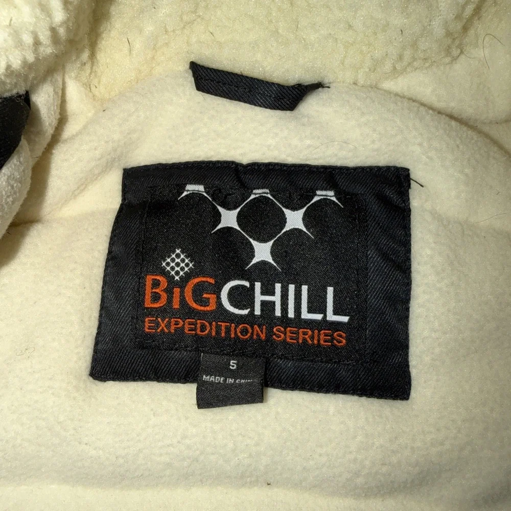 Avalanche Big Chill Expedition Black Kids Sz 5 Winter Coat Parka Faux Fur Hoodie